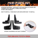 For 2008-2016 Toyota Venza 4PCS OE Style Front+Rear Splash Guard Mud Flaps Set