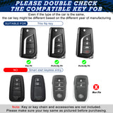 Silver TPU Shockproof Flip Key Fob Case For Toyota Auris Corolla Yaris 2/3/4 Button