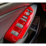 Xotic Tech Inner Window Lift Door Lock Switch Control Panel Cover Trim, Sporty Red, Compatible with Honda Accord 10th Gen 2018-2022