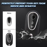 Black TPU w/Leather Texture Full Protect Remote Key Fob For Mercedes S-Class 2020+