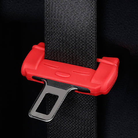 2x Red Silicone Car Safety Seat Belt Buckle Clip Cover Kit Universal for Cars