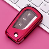 For Toyota Auris Corolla Yaris 2/3/4 Button Red TPU Folding Key Fob Protector