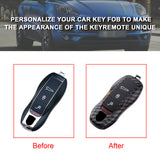 Gloss Black Carbon Fiber ABS Remote Key Holder Skin For Cayenne Cayman Carrera Panamera Boxster Macan