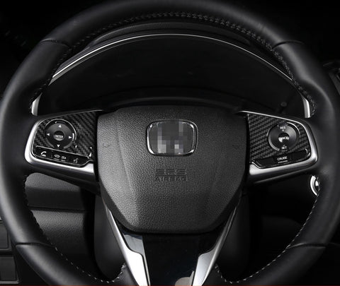 For Honda CR-V LX 2017-2021 Carbon Fiber Steering Wheel Button Cover Trim ABS
