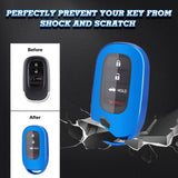 Blue Soft TPU Full Protect Remote Smart Key Fob Cover w/Keychain For Honda Accord Civic 2022