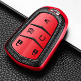 Red Soft Anti-dust Remote Smart Key Fob Shell Case For Cadillac CT6 2016-2019