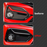 2Pcs Front Fog Light Eyebrow Cover Accessories For Honda Civic Hatchback 2020-2021, Carbon Fiber Pattern