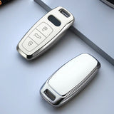 White TPU Full Seal Keyless Entry Key Fob Cover For Audi A3 A6L Q7 E-Tron S3 RS7