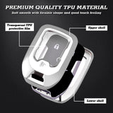 Silver Soft TPU Full Protect w/Button Key Fob Cover w/Keychain For Chevy GMC Yukon/XL/Denali