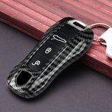 Carbon Fiber Style Keyless Entry Key Holder Case For Porsche Panamera Cayenne Carrera Taycan