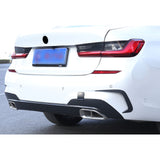 2pcs Exterior Rear Bumper Spoiler Lower Side Air Vent Frame Cover Trim For BMW 3 series G20 2019-2021, Style A-Carbon Fiber Black