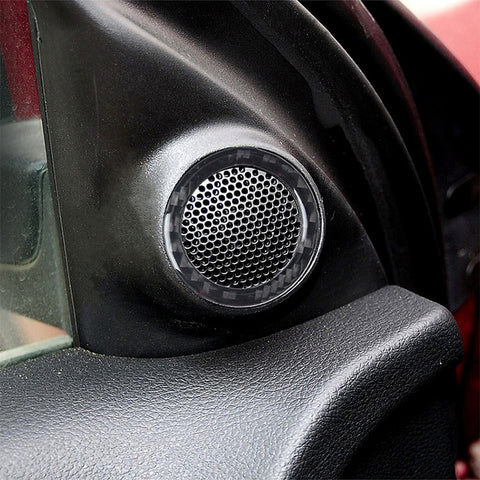 Carbon Fiber Style Door Stereo Speaker Ring Cover Trim Jeep Grand Cherokee 11-20