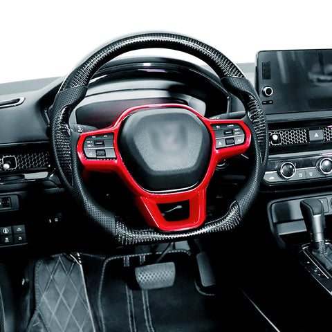 Gloss Red ABS Inner Steering Wheel Cover Molding For Honda Civic 11th Gen 2022+