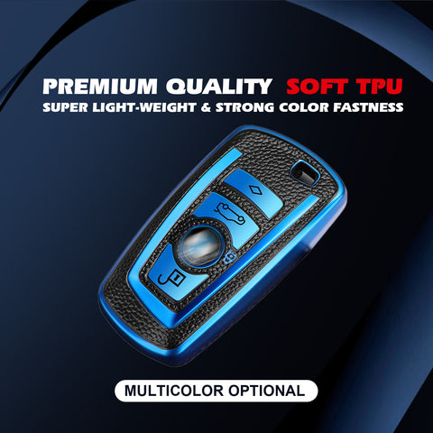 Blue Full Cover Smart Key Fob Exact Fit Cover For BMW F20 F21 F22 F25 F30 F31