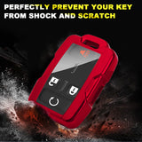 Xotic Tech Red TPU Remote Key Fob Cover Case w/Face Panel Compatible with GMC Sierra Yukon Canyon Cadillac or Chevrolet Silverado 1500 2500HD 3500HD Colorado (Fit the 4/5/6 button)