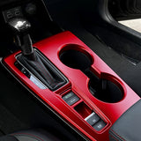 1PC Gloss Red Interior Gear Shift Box Molding Decor Trim For Honda Civic 11th 2022+