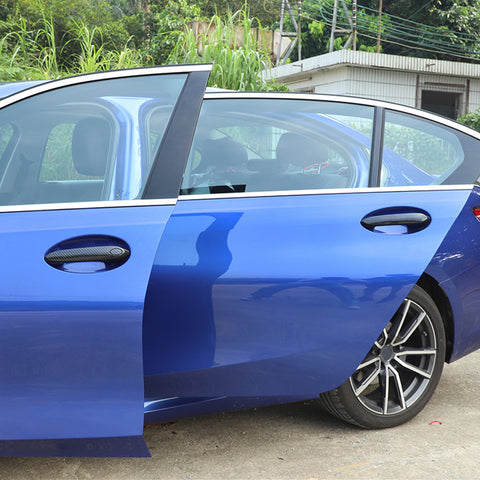 4Pcs Carbon Fiber Pattern Door Handle Cover Trim For BMW 3 Series 330i Sedan 2019-2021