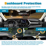 Black Pre-cut Dashboard Cover Anti-Slip Dash Mat For Toyota Highlander 2020-25