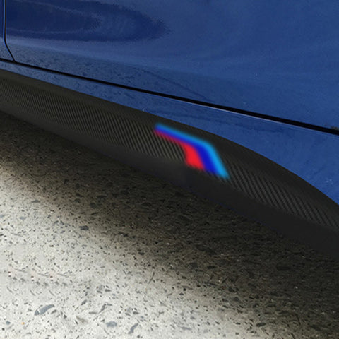 2x Carbon Fiber Pattern Side Skirt Stripe Sticker For BMW 3 4 5 Series 320i 420i