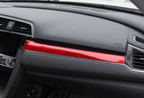 Red Interior Center Console Dashboard Stripe Cover Trim for 10th Gen Honda Civic 2016 2017 2018 2019 2020