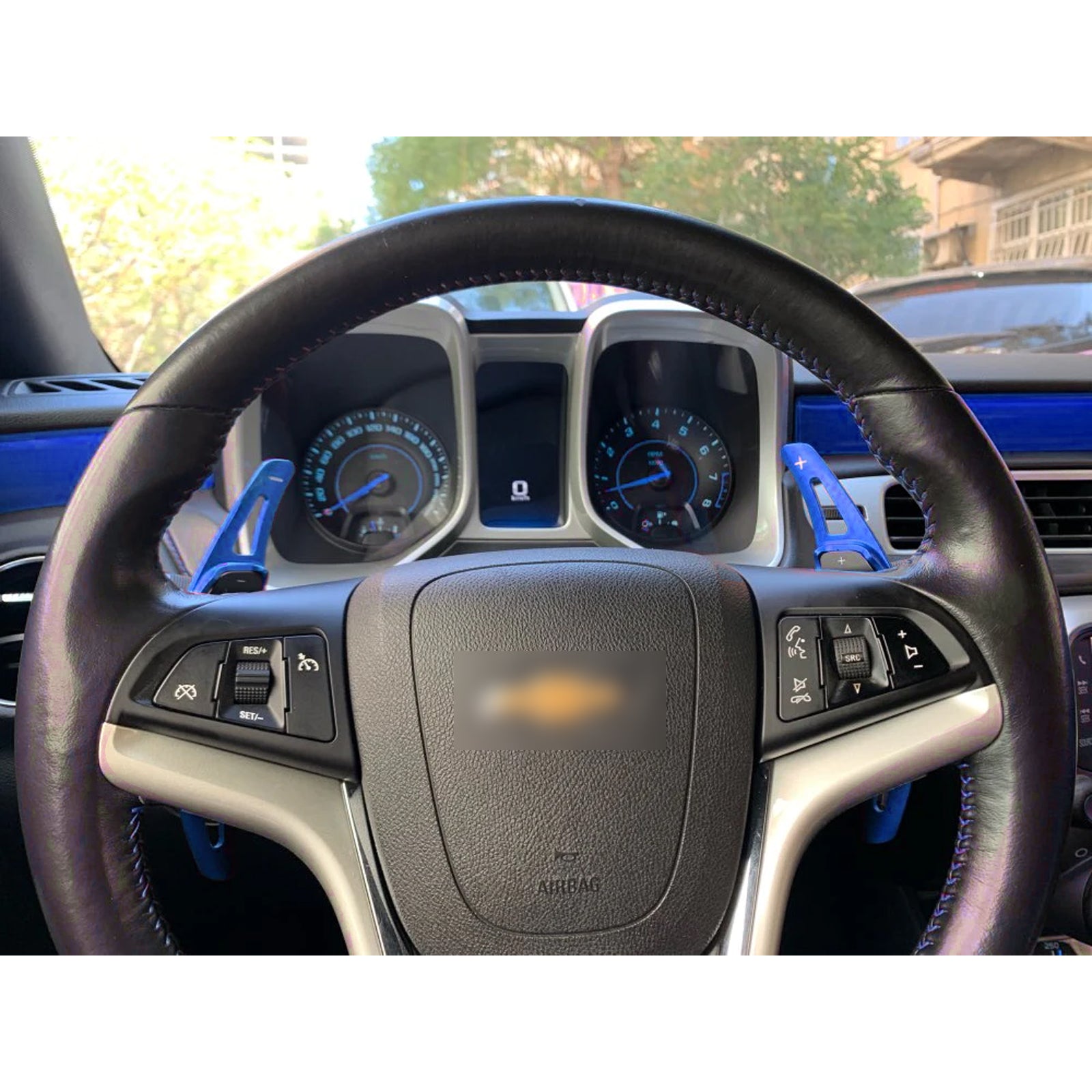 Blue Add-on Steering Wheel Paddle Shift Extension For Chevy Camaro 201