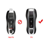 Carbon Fiber Style Keyless Entry Key Holder Case For Porsche Panamera Cayenne Carrera Taycan