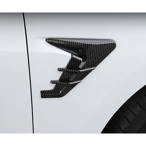 Glossy Carbon Fiber Side Fender Camera Flank Cover Trim For Tesla Model 3 Y 2021