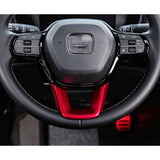 Red Inner Steering Wheel Lip Decoration Cover Trim For Honda Civic 11th Gen 2022-up, Accord CRV HRV 2023-up