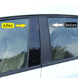 6pcs Glossy Black Exterior Window Pillar Posts Molding Overlay Pre-Cut Side Door Trim Piano Cover Trims For Honda CR-V CRV 2007 2008 2009 2010 2011