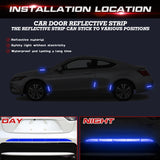 Blue Luminous Reflective Car Bumper Night Driving Warning Sticker Strips 10PCS