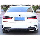 2pcs Exterior Rear Bumper Spoiler Lower Side Air Vent Frame Cover Trim For BMW 3 series G20 2019-2021, Style A-Glossy Black