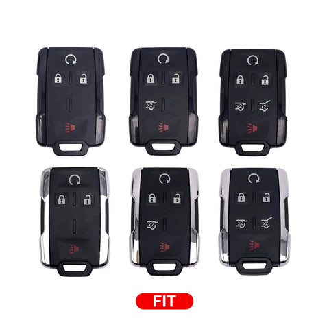 Blue TPU 360° Protection Remote Key Cover w/Keychain For Chevy Silverado GMC Sierra 2014-up