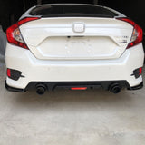 Rear Bumper Lip Diffuser Splitter Canard Carbon Fiber Pattern, Compatible with Honda Civic 10th Gen 2016-2021