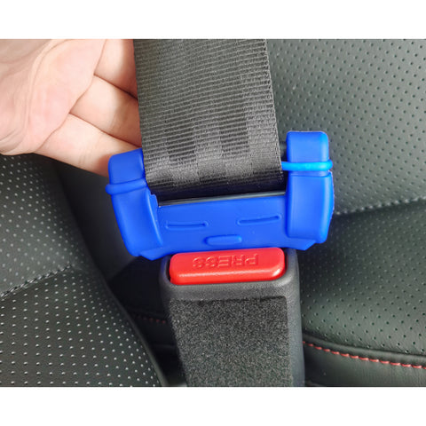 4PCS Blue Silicone Interior Vehicle Seat Belt Buckle Clip Safety Cover Trims