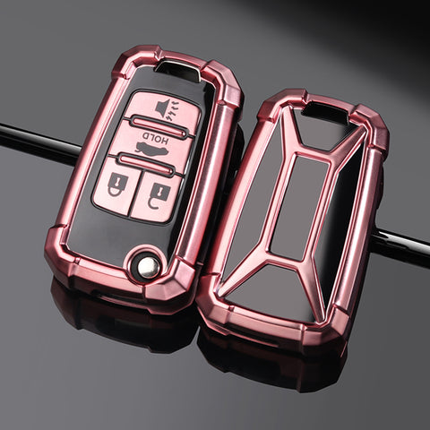 Pink Full Protect Remote Smart Key Fob Cover Case Compatible with Chevrolet Camaro, Cruze, Equinox or Buick Allure, Encore, Lacrosse or GMC Terrain etc. (4-Buttons Key)