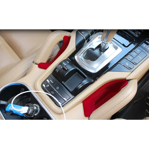 2x Red Gear Box Middle Armrest Storage Organizers For Porsche Cayenne 2011-2018