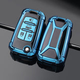 Xotic Tech Blue TPU w/ Printed 4-Button Key Fob Shell Cover Case w/ Blue Keychain, Compatible with Chevrolet Camaro Cruze Malibu, Buick Encore, GMC Terrain Smart Keyless Entry Key