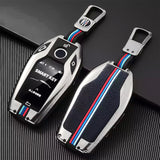 Sliver Zinc Alloy&Silicone Full Seal Key Fob Cover For BMW 5 6 7 Series X5 X6 X7