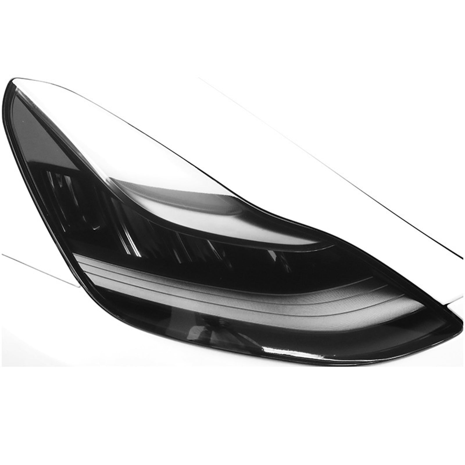 2Pcs PVC Sporty Race Style Front Headlight Tint Film For Tesla