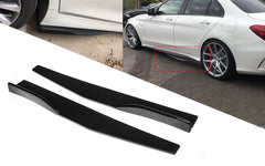 Gloss Black Side Skirt Rocker Winglets Splitters Extensions Diffusers Lip Wind Wing Body Kit Compatible With Most Cars Universal Fit
