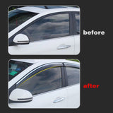 4x Smoked Tinted Chrome Window Sun Wind Rain Snow Guard Air Deflectors Visors Trims For Toyota Camry 2018-2024