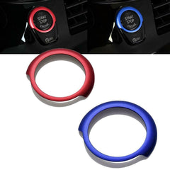 Engine Start Stop Button Cover Key Switch Aluminum Decor Ring Sticker for BMW 5 Series G30 2017-up Red/ Blue