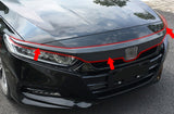 Front Grille Cover Moulding Trim fit for compatible with Honda Accord 10TH Gen 2018 2019 2020 Lip Bumper (Carbon Fiber Pattern)