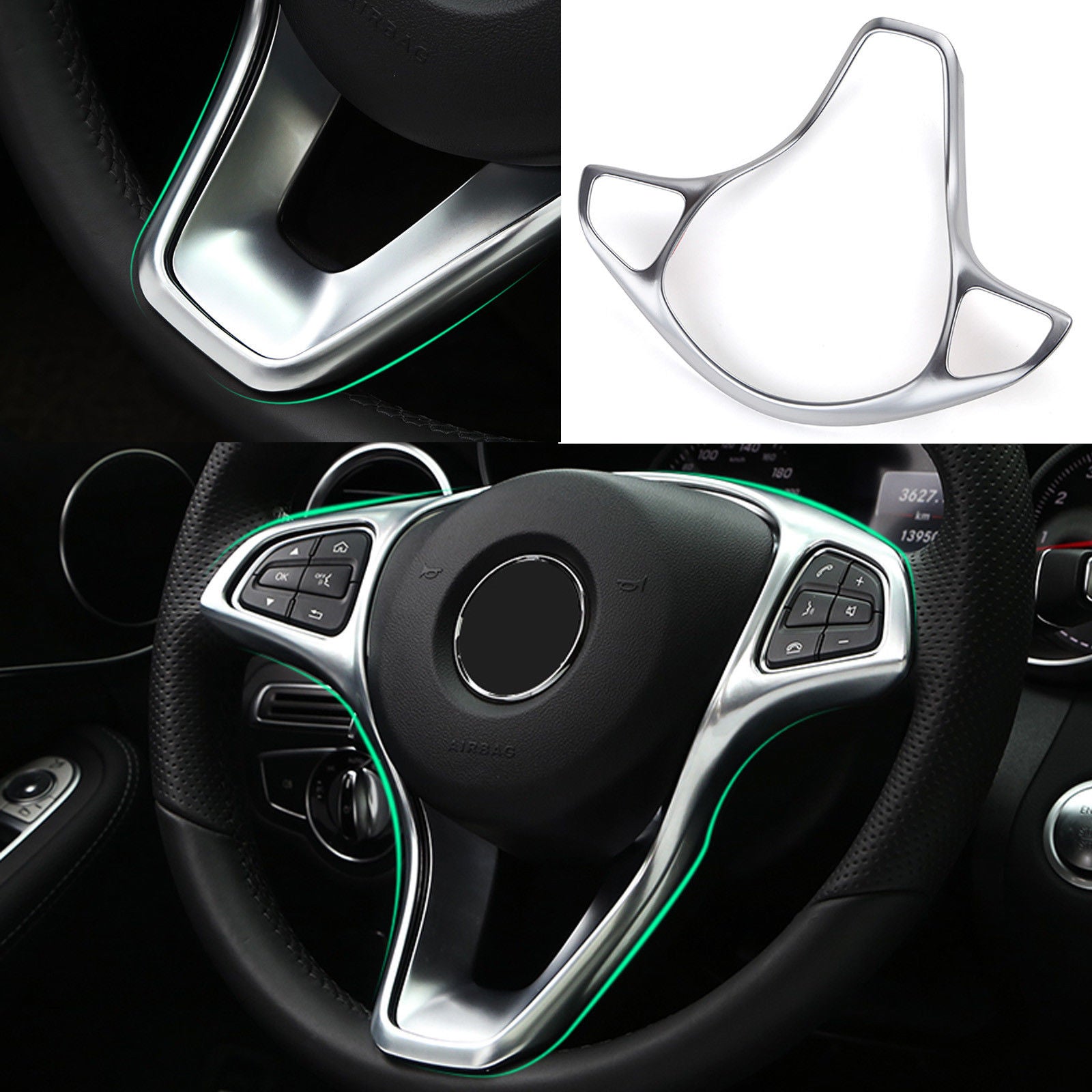 Xotic Tech Carbon Fiber Pattern/ Silver Chrome Steering Wheel Panel Co