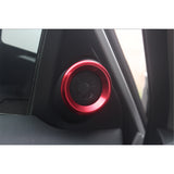 Sporty Red A-Pillar Door Audio Speaker Ring Cover For Honda Civic 10th 2016-2021