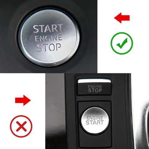 Aluminum RS Style Keyless Start Engine Stop Push Button Stickers Cover Trim Compatible with Audi A4 A5 A6 A7 A8 Q5 S4 S5 S6 S7 S8 RS4 (Gold)