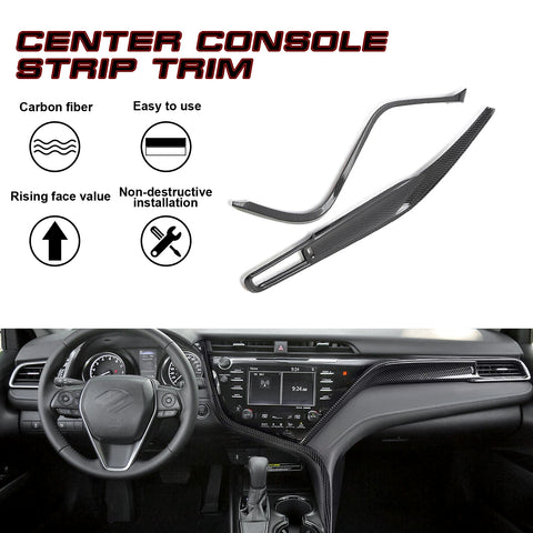 Carbon Fiber ABS Console AC Vent Steering Wheel Glove Box Trim For Camry 2018-20