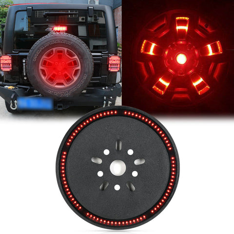 for Jeep Wrangler JK 2007-2018 Spare Tire Brake Light, Spare Tire LED Tail Light Rear Wheel 3rd Brake Lamp