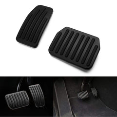 Non-Slip Accelerator&Brake Foot Pedal Cover Replacement - Anti-Slip Gas Brake Paddle Protector - Aluminium Brake Foot Pedal Pad with Rubber Handle Compatible with Tesla Model 3 Y (Black)