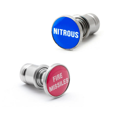 FIRE Missiles and Nitrous Cigarette Lighter Push Buttons Plug Replacement Covers, Fit Cars Trucks SUVs with 12V Power Source
